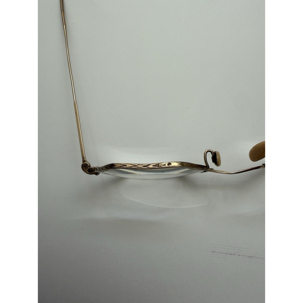 Vintage SHURON 1/10 12K GF Octagon Ful Vue Etched Rimmed Eyeglasses W Case - Picture 11 of 14
